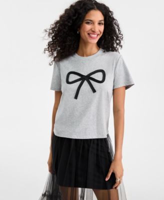 On 34th - Women's Knit Heather Bow T-Shirt