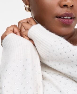 Plus Size Embellished V-Neck Sweater