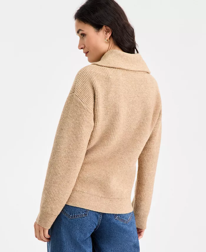 Women's Collared Button Pullover Sweater - thumbnail 7