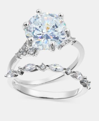 Charter Club - 2-Pc. Set Cubic Zirconia & Crystal Rings