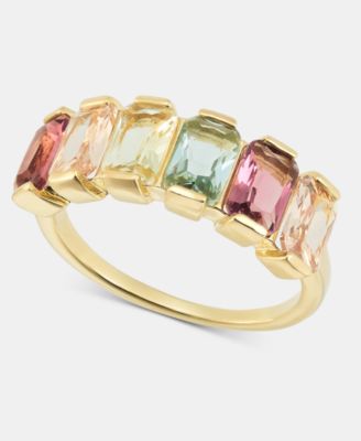 Charter Club - Gold-Tone Multicolor Crystal Ring