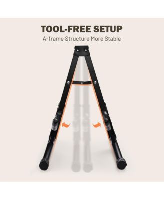 10 Pcs Folding Guitar Stand Floor A-Frame w/ Foam Arms Instrument Display Universal for Acoustic Electric Bass