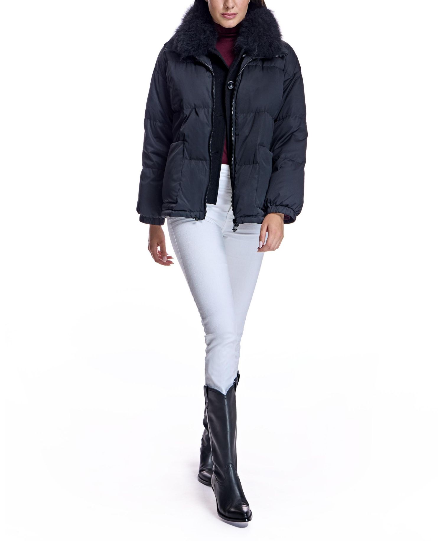 Women's Cashmere-Trimmed Puffer