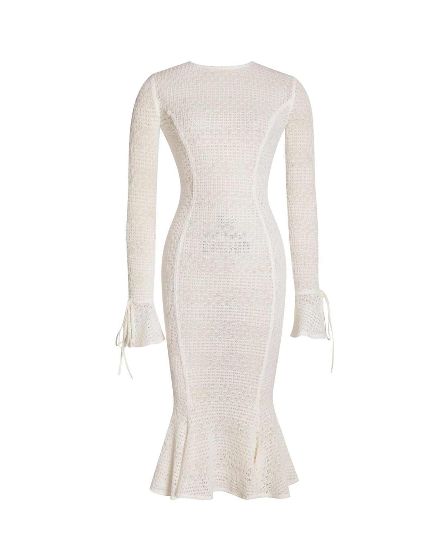 Женское платье Miss Circle Pamina Beige Crochet Long Sleeve Flare Mermaid, цвет: Светлый бежевый — фото 11