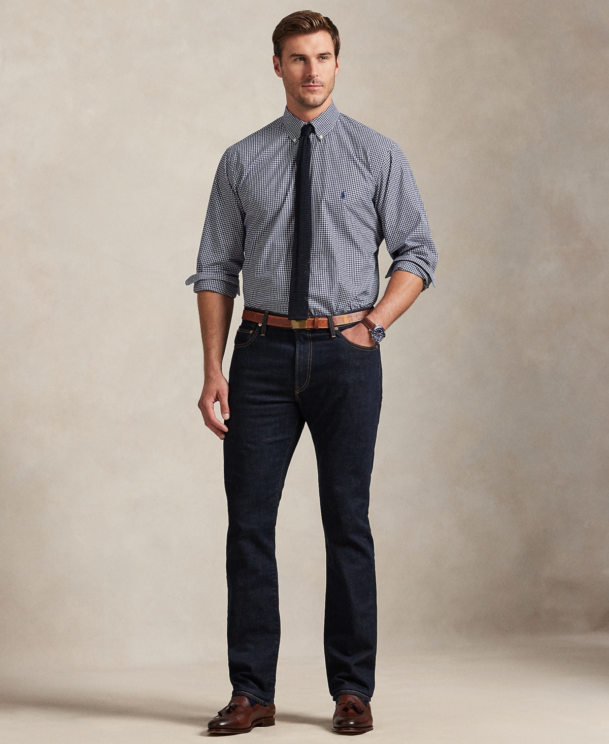 Polo Ralph Lauren Ralph Lauren Gingham Stretch Poplin Shirt In Blue