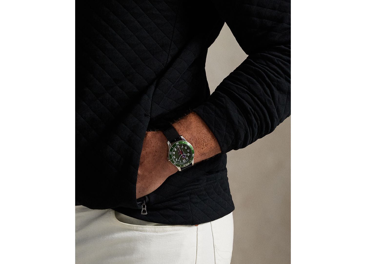 Men's Big & Tall Long-Sleeve Quilted Sweater