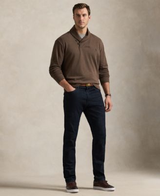 Men's Big & Tall Luxury Jersey Shawl-Collar Pullover Sweater