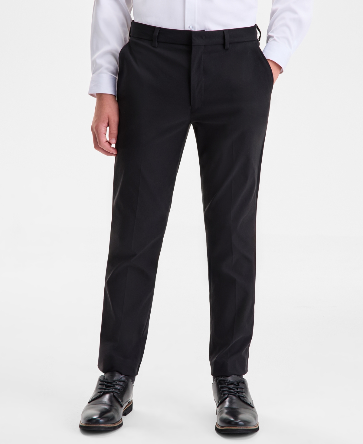 B By Brooks Brothers Boys 8-20 Black Plain Classic Pants