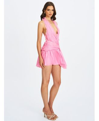 Women's Odelle Tulip Pink Crinkle Chiffon Wrap Dress