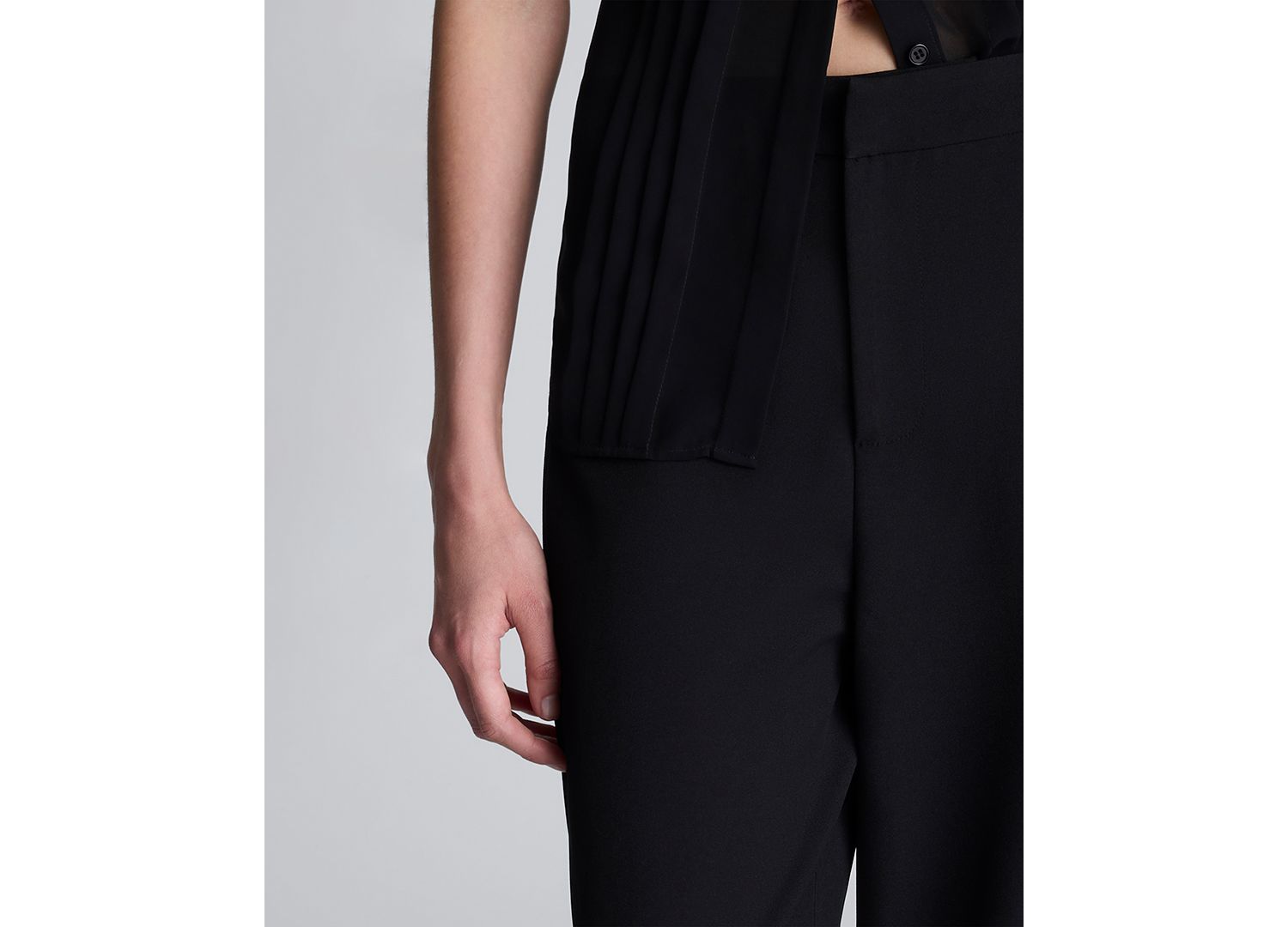 Women's Side Pleated Wide Leg High Rise Pants