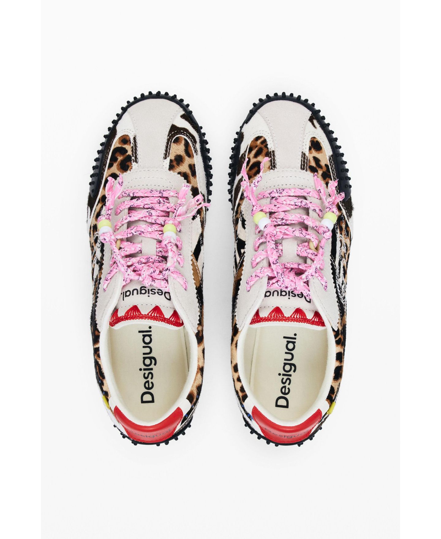 Женские кроссовки Desigual Patchwork animal print, цвет: Чёрный — фото 3