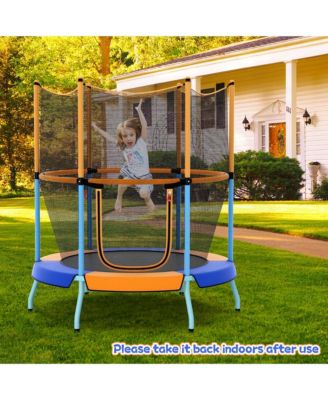 48" Toddler Trampoline for Kids with Safety Enclosure Net Heavy-duty Frame