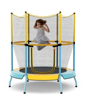 48" Toddler Trampoline for Kids with Safety Enclosure Net Heavy-duty Frame