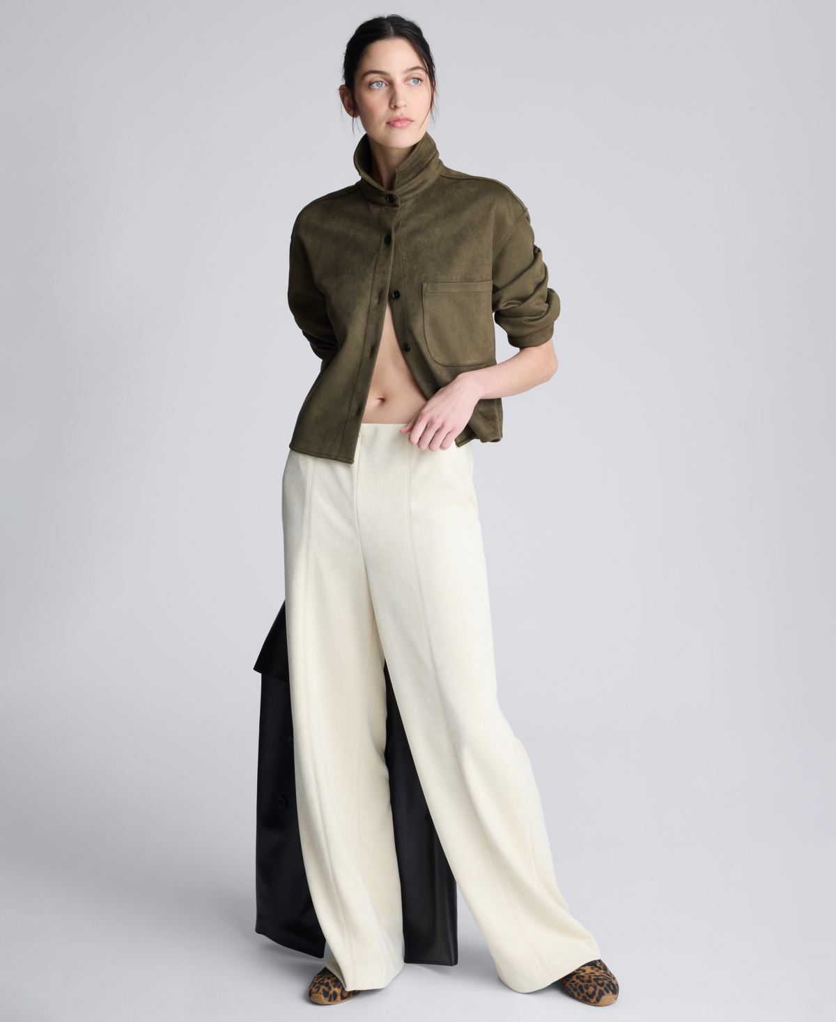 Kenneth Cole Hollywood Faux Suede Pants In White