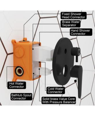 10-Inch 5-Spray Shower Faucet Handheld Shower Combo Kit with Rain Shower Head With Valve