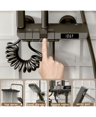 Smart Shower Faucet Set with Digital Display ,Thermostatic Piano Key Shower Combo Set