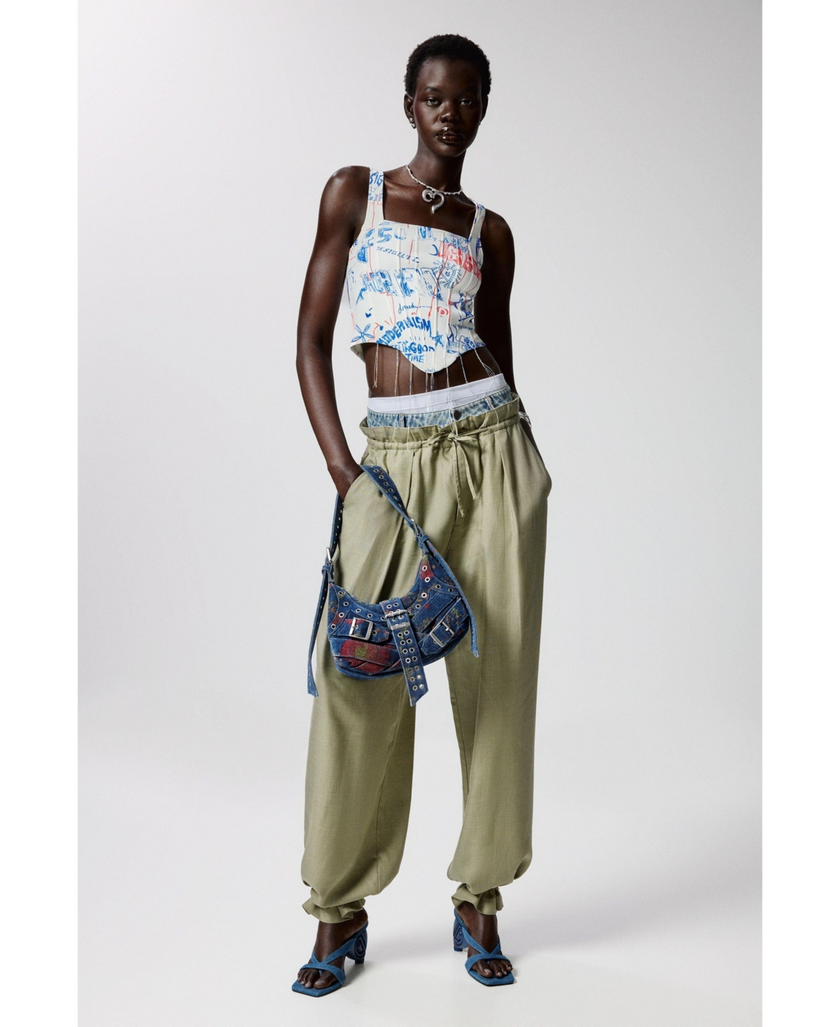 Desigual Women's Medium printed denim bag