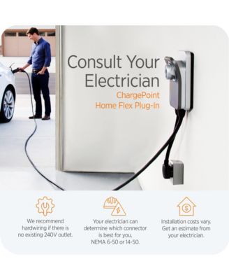 Home Flex Level 2 WiFi NEMA 6-50 Plug Electric Vehicle EV Charger
