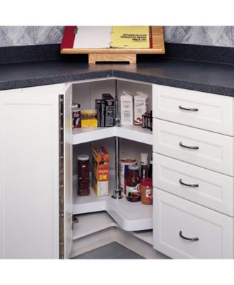 18'' Kidney Lazy Susan Corner Wall Cabinet 2-Shelf, 6472-18-11-52