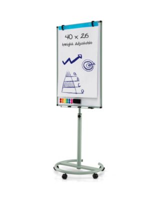 Mobile Whiteboard 40" x 26" Height Adjustable Magnetic Dry Erase Board with Stand