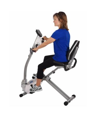 Recumbent Indoor Cardio Exercise Bike with Upper Body Exerciser