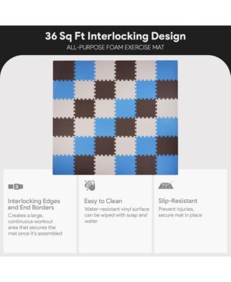 36 Tile Thick Interlocking Puzzle Foam Exercise Play Mat