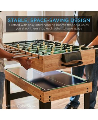 2x4ft 10-in-1 Combo Game Table Set w/ Hockey, Foosball, Pool, Shuffleboard, Ping Pong