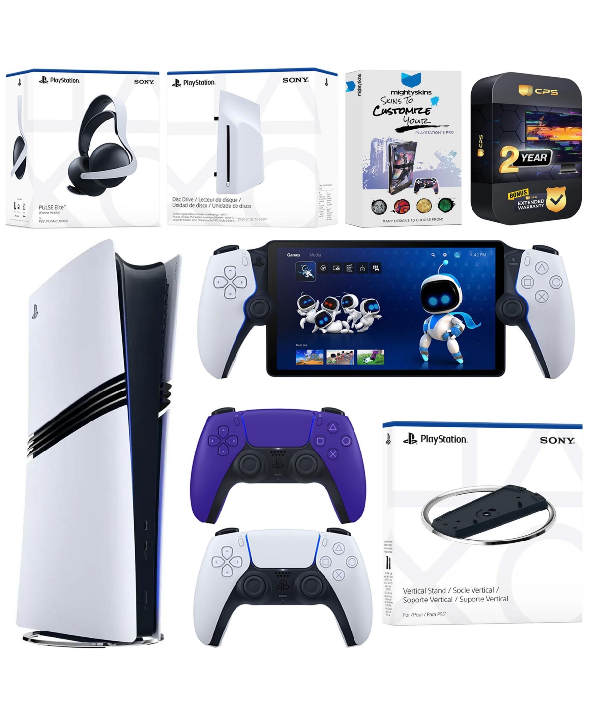 Sony PlayStation 5 Pro Digital Bundle with Disc Drive, Stand