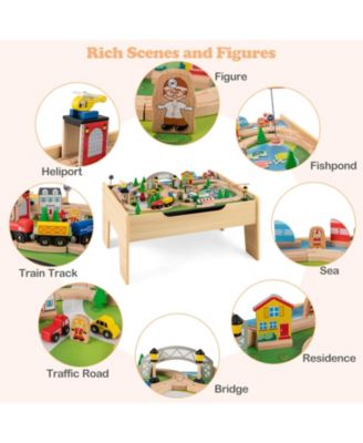 Boys All-in-One Activity Table with Reversible Blackboard & Map Tabletop