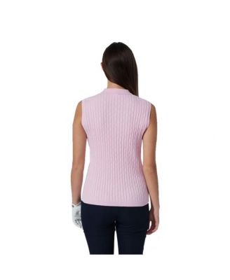 Women's Madelene Cable Knit Sleeveless Golf Polo