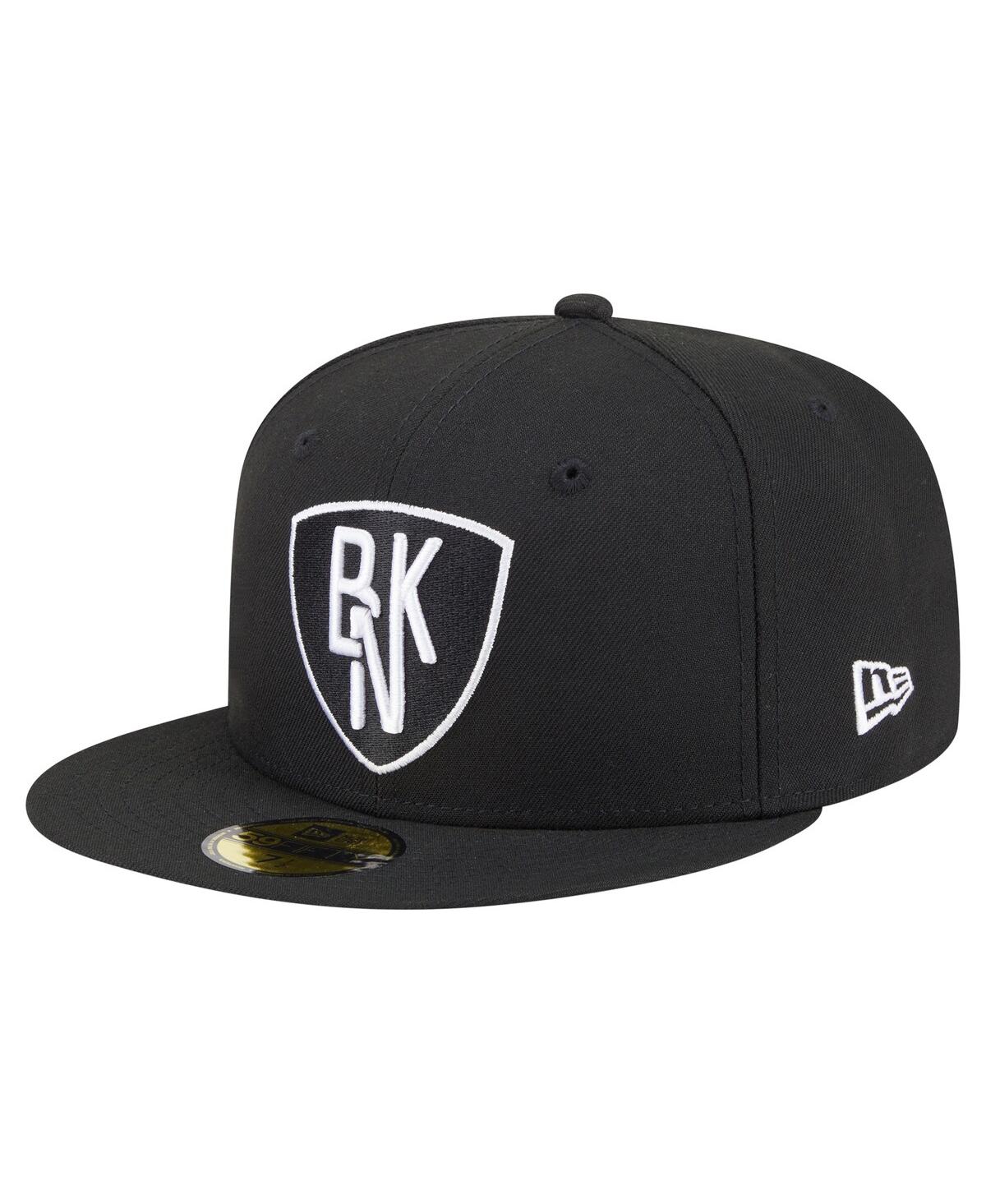 New Era Men's Black Brooklyn Nets Deceptor 59FIFTY Fitted Hat