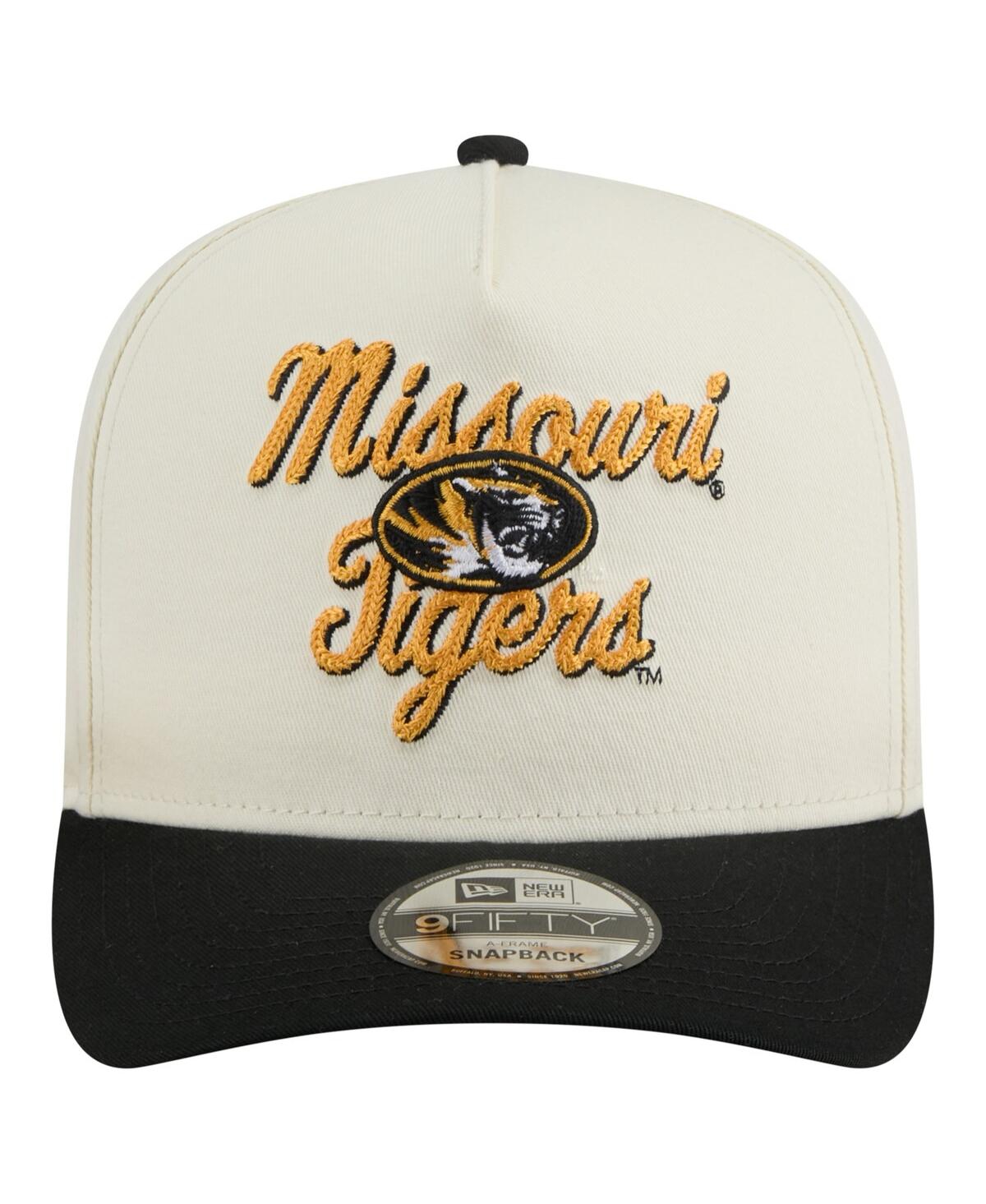 New Era Men's Cream/black Missouri Tigers Vintage Chainstitch 9fifty A-frame Snapback Hat In Neutral