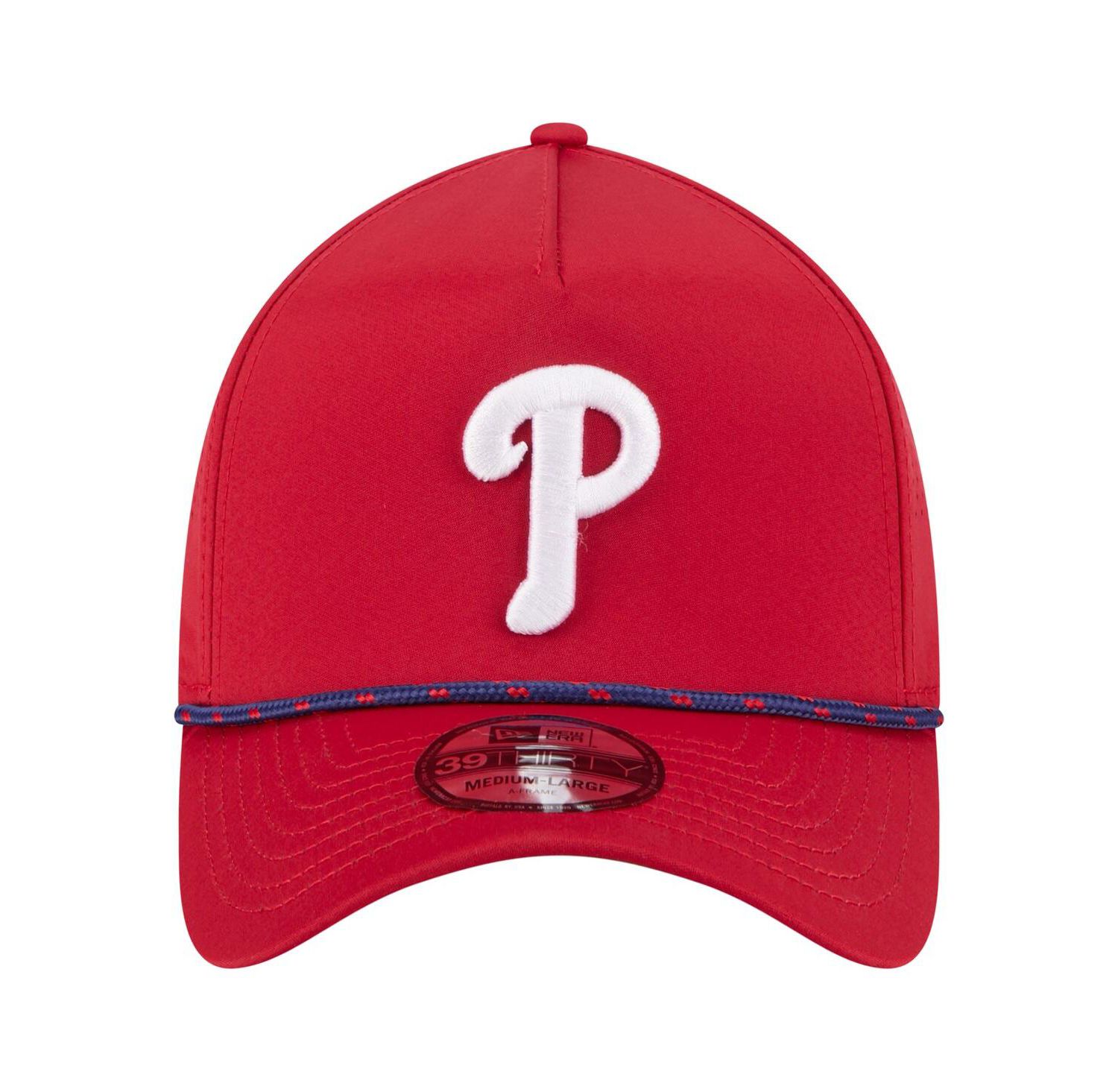 Men's Red Philadelphia Phillies 39THIRTY A-Frame Perforated Flex Hat