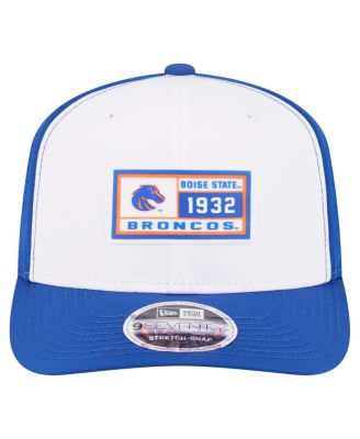 Men's White/Royal Boise State Broncos Perforated Patched 9SEVENTY Adjustable Hat