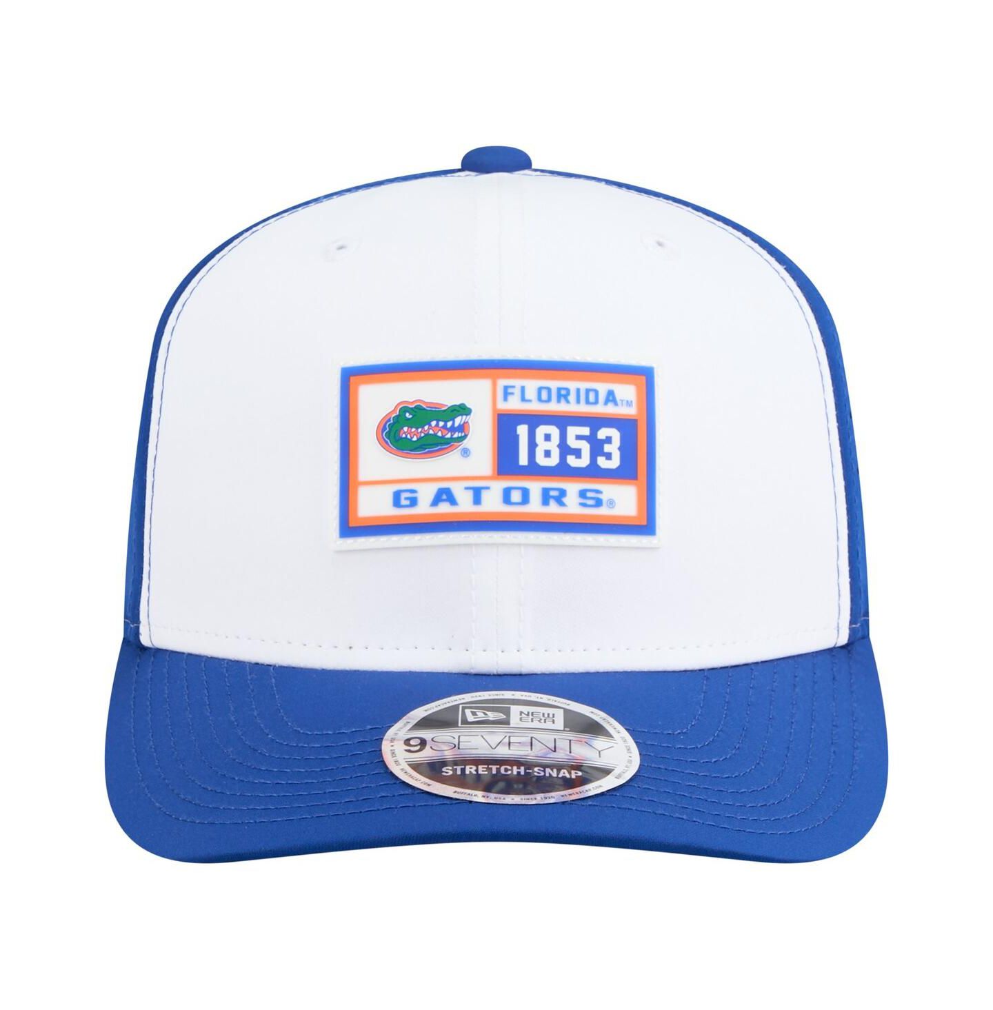 Мужская кепка New Era White/Royal Florida Gators Perforated Patched 9SEVENTY Adjustable Hat — фото 5