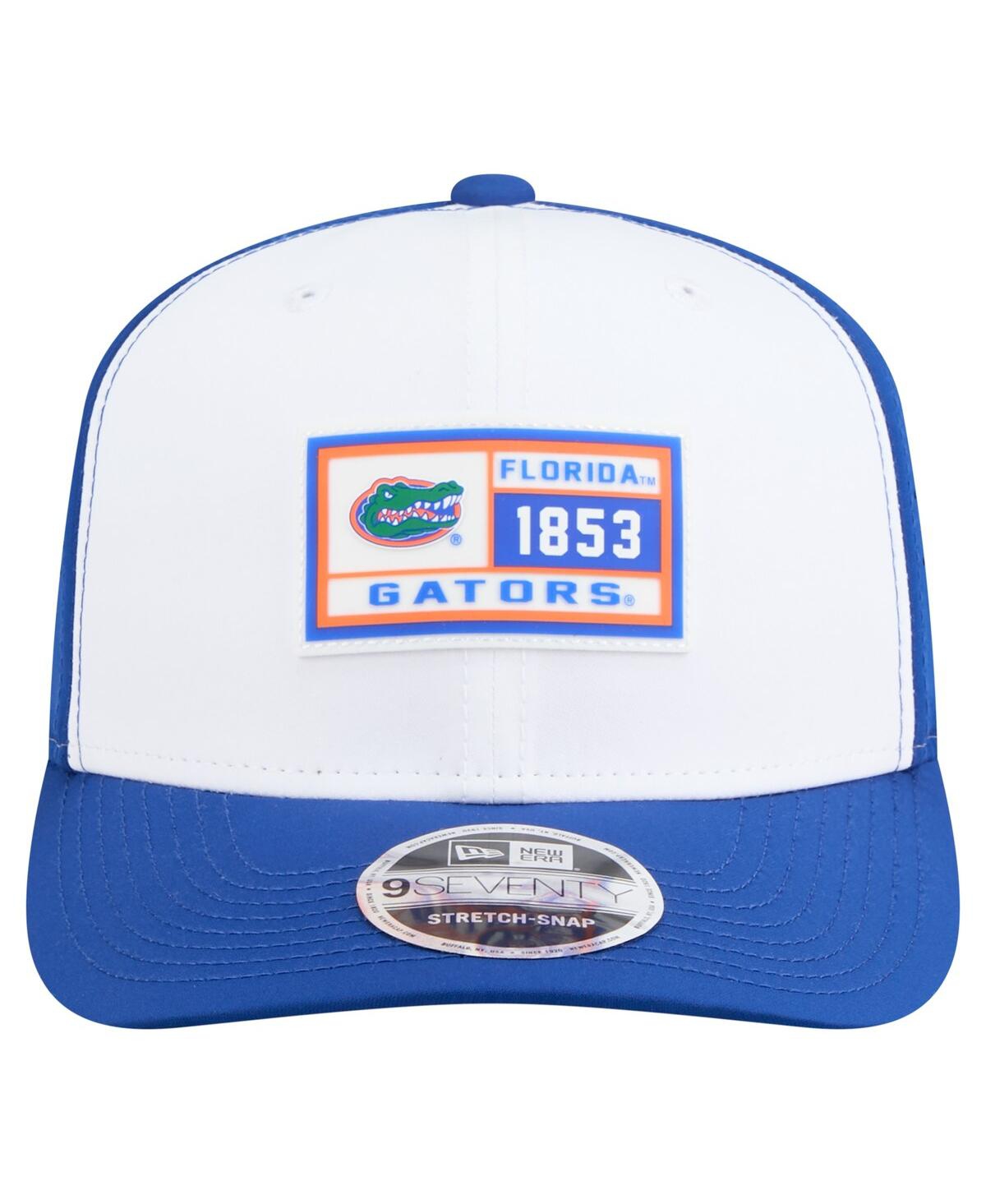 New Era Men's White/royal Florida Gators Perforated Patched 9seventy Adjustable Hat In Blue
