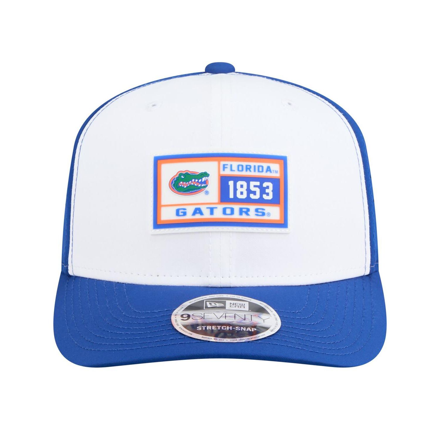Men's White/Royal Florida Gators Perforated Patched 9SEVENTY Adjustable Hat