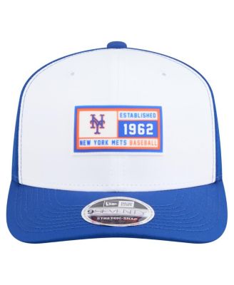 Men's White/Royal New York Mets Established Patch 9SEVENTY Adjustable Hat
