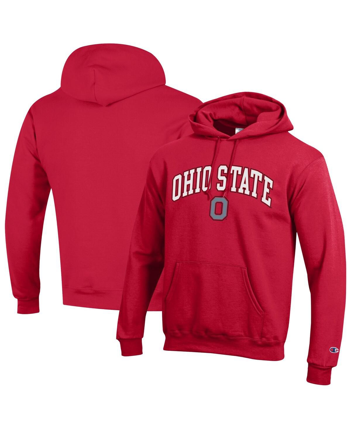 Мужская флисовая толстовка-пуловер с арочным логотипом Buckeyes алого цвета от штата Огайо.