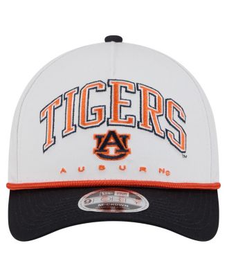 Men's White/Navy Auburn Tigers Arch Two-Tone Rope 9FORTY A-Frame M-Crown Adjustable Hat