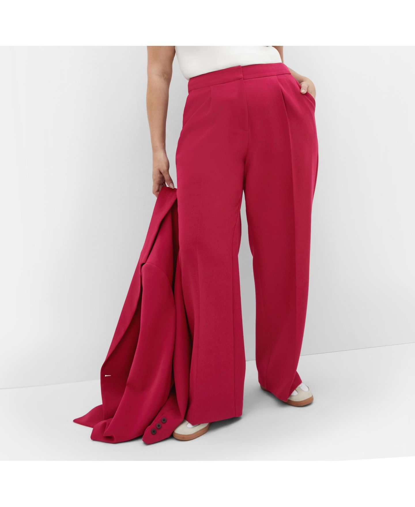 Женские брюки CITY CHIC Plus Size Relaxed Alexis, цвет: Глубокий розовый — фото 1