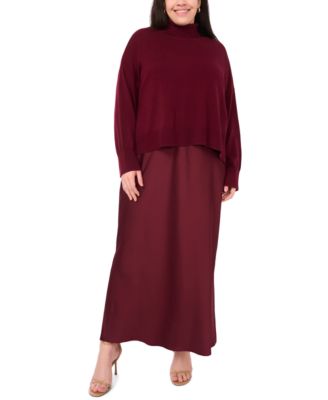 MSK - Women's Sleeveless Maxi Dress with Sweater