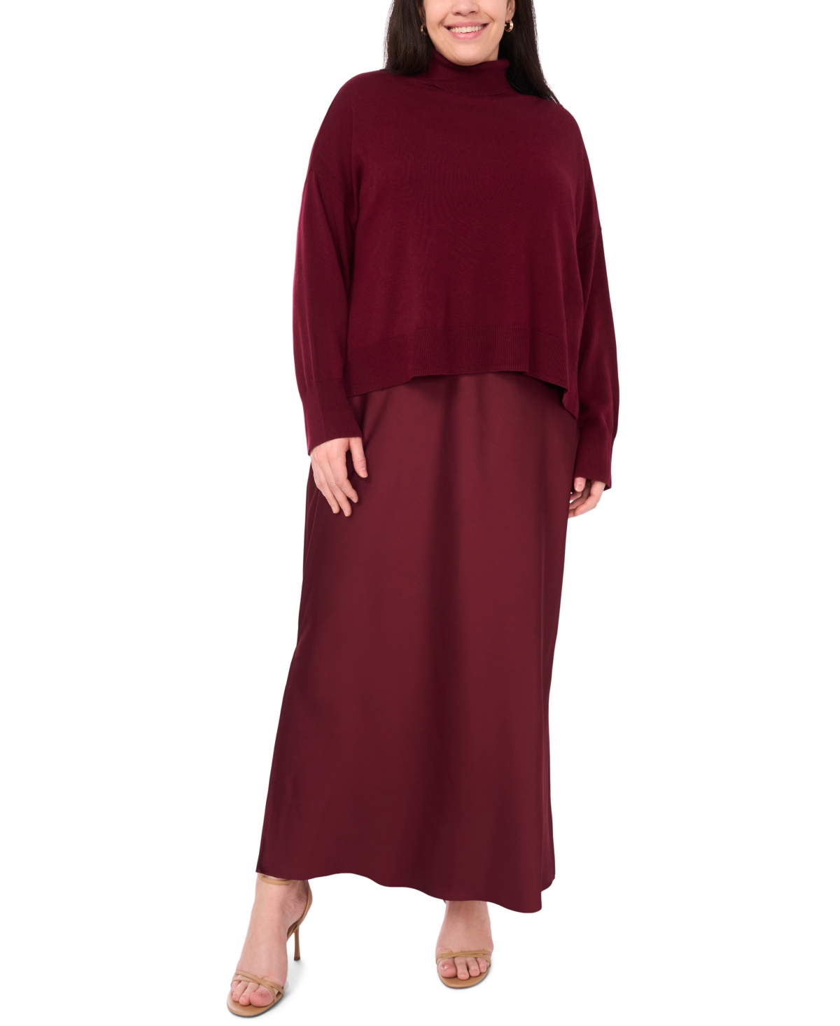 Msk Women's Sleeveless Maxi Dress with Sweater