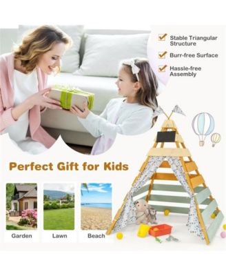 Kids Triangle Play Tent Foldable Playhouse Creative Hideaway Fort for Boys and Girls