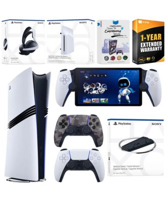 PS5 Pro Digital Bundle: Disc Drive, Stand, Extra Controller, Pulse Elite Headset, Portal, Skins Voucher.