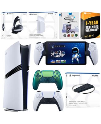 PS5 Pro Digital Bundle: Disc Drive, Stand, Extra Controller, Pulse Elite Headset, Portal, Skins Voucher.