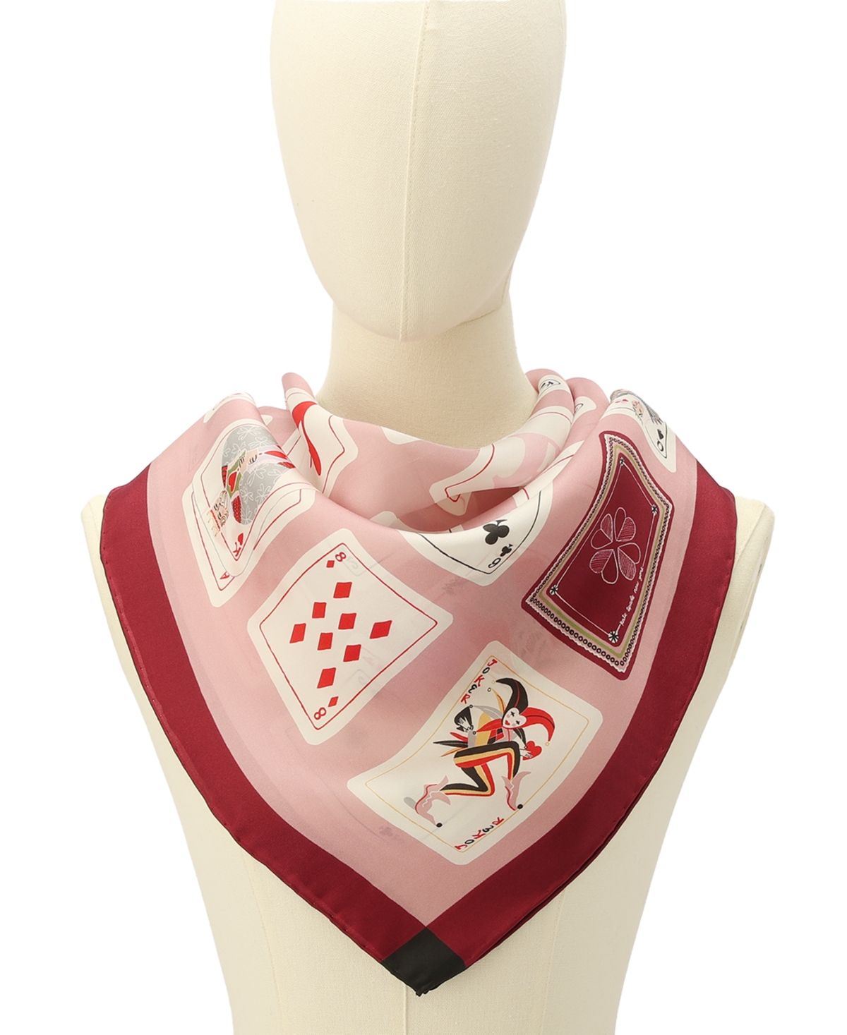 Kate Spade Playing Cards Silk Square Scarf In Red