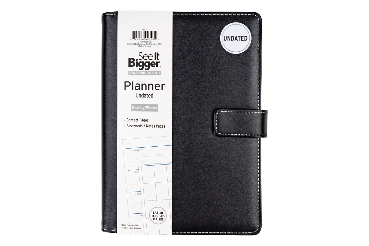 See It Bigger Upgraded Monthly Weekly 15 Month Padfolio Planner
