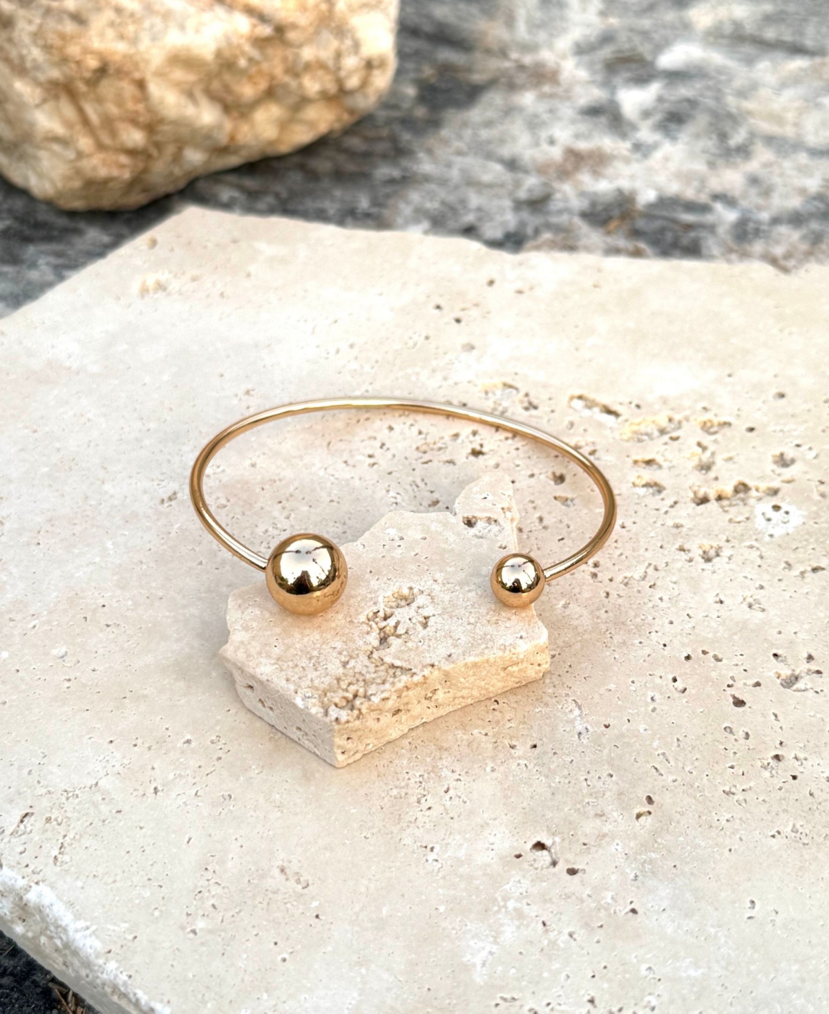 Adornia Plated Spheres Cuff Bracelet In Gold