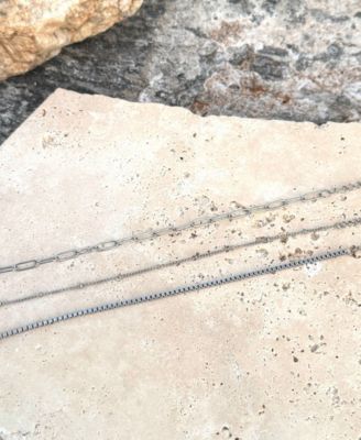 Tarnish Resistant Silver Chain Bracelet Set